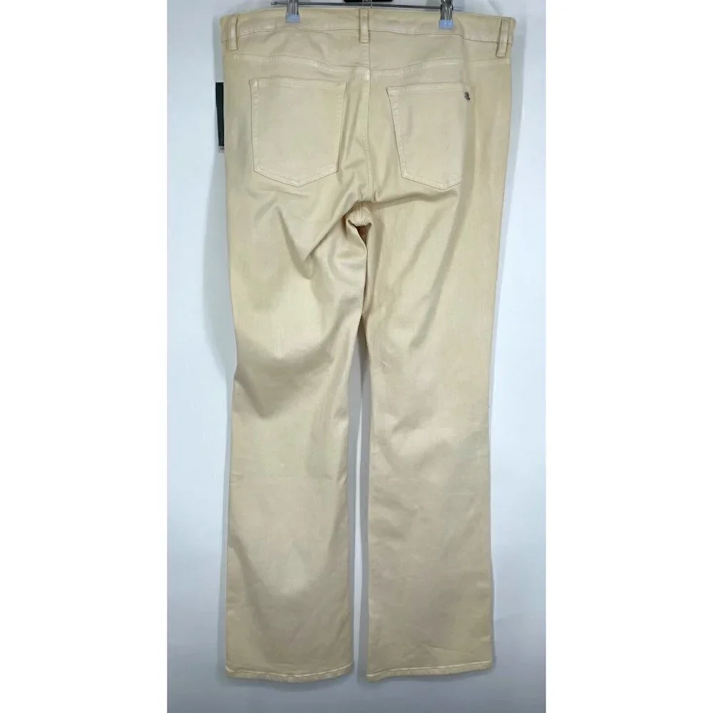NWT Ralph Lauren High Waisted Bootcut Jeans in Pearl Gold 16‎